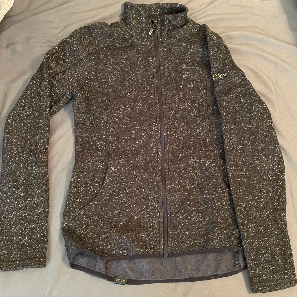 ROXY Black and Gold Metallic Jacket • Size: M